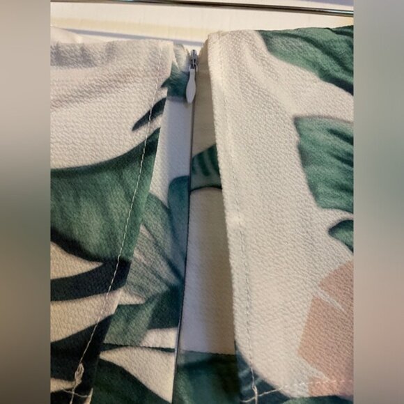 L'atiste Strapless Floral Palm Tree Leaves Romper With Pockets Size Large Beach - Picture 7 of 12